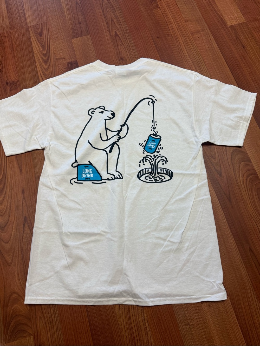 Long Drink Port & Company White Core Cotton Tee - Medium